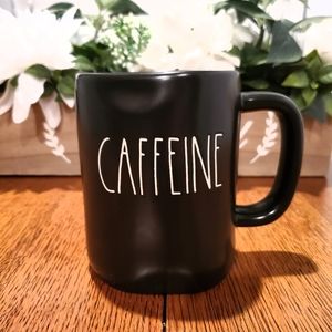 Rare Rae Dunn Black CAFFEINE Mug